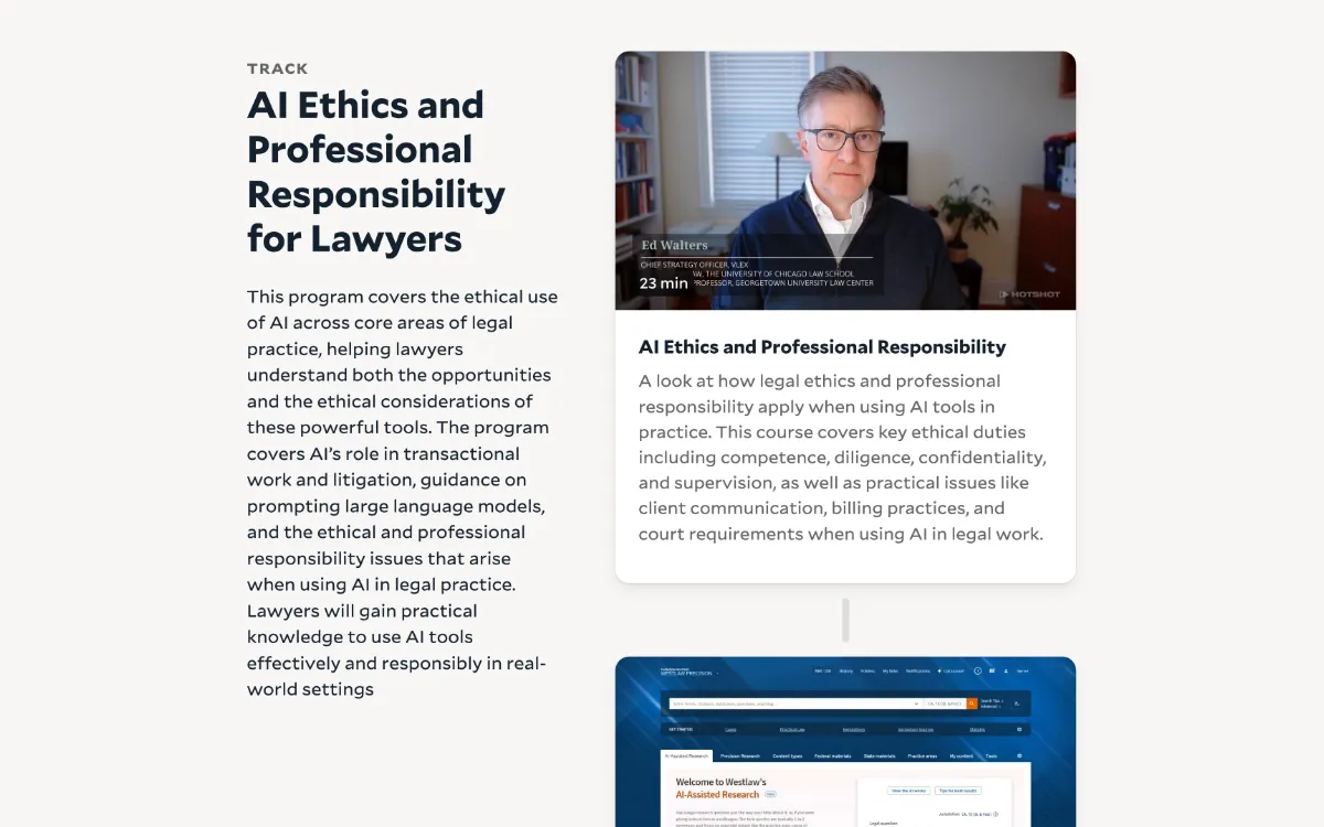 Screenshot of the AI Ethics track in the Hotshot app in the Hotshot app